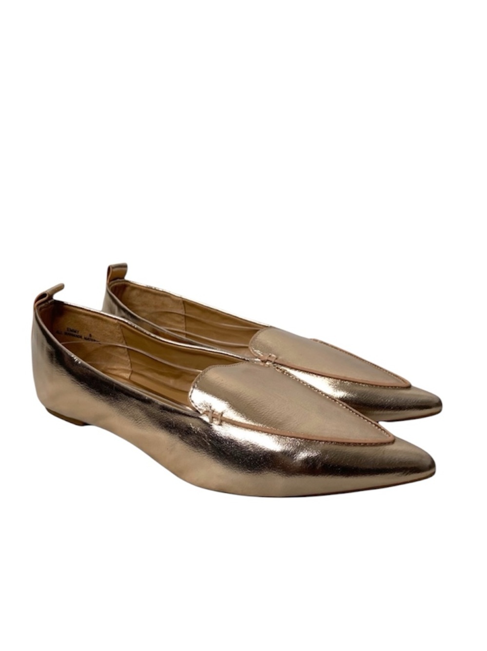 Lulu’s Flats EMMY Metallic Rose Gold Pointed Toe